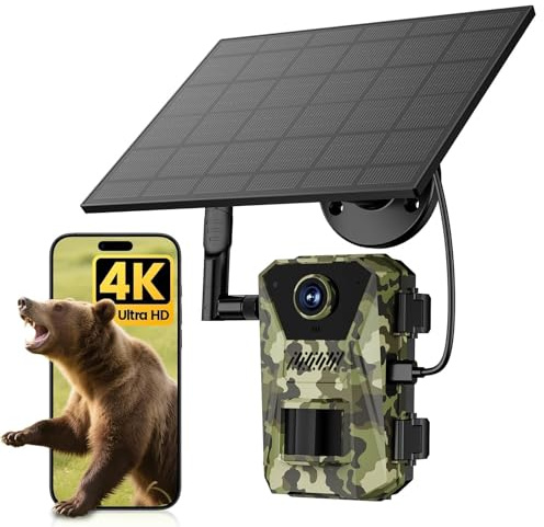 DaoWhisper Naturepar F8 Wildkamera – 14MP 4G Wildkamera mit Nachtsicht und Bewegungserkennung 4K Wildtierkamera mit 60MP, WLAN, APP-Steuerung, Nachtsicht & IP66 wasserdicht