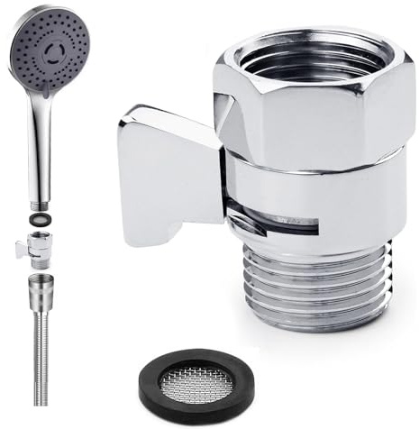 Duschkopf Absperrventil Eckventil,Dusche Head Absperrventil, Duschkopf Ventil,Wasser absperrventil 1/2 zoll Messing Ersatzteil G 1/2 Poliert Chrom,für Duschköpfe Handbrausen Brausearme K1140B3-CH.