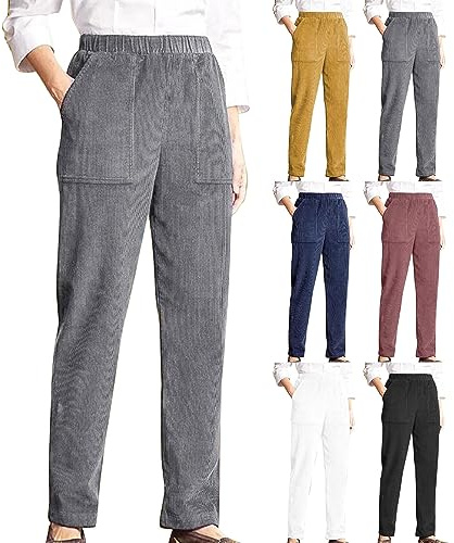 Pantalones de pana para mujer, cintura alta, pierna recta, pantalones de invierno largos para otoño e invierno, pantalones de chándal de tallas grandes, pantalones de ocio, pantalones cómodos de tela