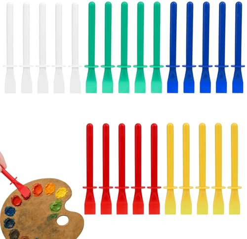 25pcs Glue Applicator Tool Set, Plastic Glue Brushes & Spreaders Colored Smear Sticks Paintbrush for Paper Wood Crafts Woodworking DIY Projects Durable & Easy-Clean (5 Colors)
