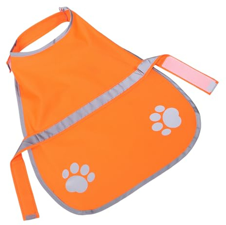 DOITOOL Chaleco Reflectante para Perro Tamaño S Chaleco de Seguridad Ajustable Naranja Fluorescente de Alta Visibilidad para Paseos y Actividades al Aire Libre