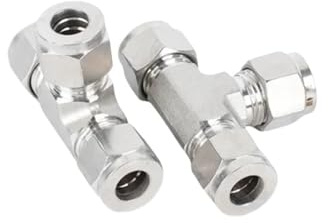 Conectores de tubo en T 3 vías, forjados acero inoxidable 304 316L, 1/8, 1/4, 3/8, 1/2, 3/4, 6 mm, 8, 10, 12, 14 y 16(3-8 in (9.53mm) Tube,316L Stainless Steel)