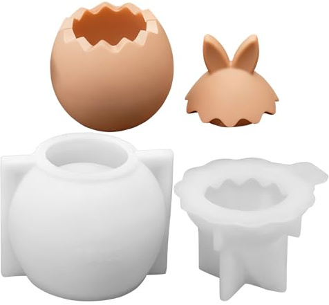 Ylnailky Stampo per Uova di Pasqua,Decorazione Casa Con Orecchie Da Coniglio In Silicone 3D,Portacandele Pasquali | Per Feste Compleanni Vacanze Uffici Casa Scuola Appartamento