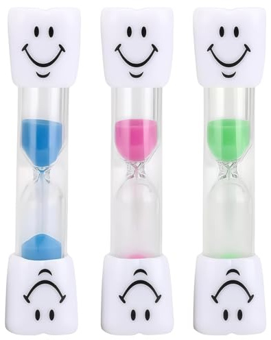 IWIDYA Sanduhr Zähneputzen Kinder 3 Minuten - Bunte Zahnputzuhr in 3 Farben (Rot, Grün, Blau) für Kinder zur Mundhygiene & Lernuhr, Sanduhr 3 Minuten Timer für Spiele & Küche
