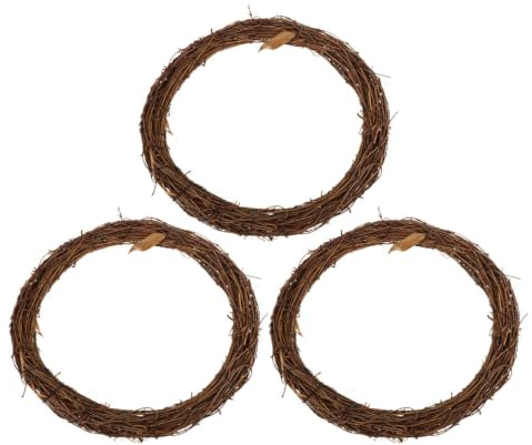 SHINEOFI 3 Pièces Couronne de Vigne en Saule 29x19 Cm pour Décoration Rustique de Mariage, Fournitures Fabrication de Couronnes, Forme Ovale Facile à Assembler