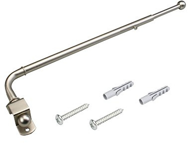 WR-Design Schwenkarm-Gardinenstange für Stilvolle Dekorationen - Chrom matt - 2 Längen wählbar - 1 Stück (30-50 cm)
