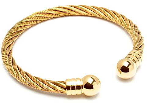 Schmuck-Checker Flexibler Stahlseil Armreif aus Edelstahl silber gold Damen Herren Armband Schmuck Geschenk