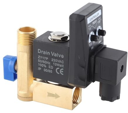 Yosoo Health Gear Válvula de Drenaje automática G1 / 2 , válvula de Drenaje de Aire comprimido temporizada electrónica AC230V(230V)
