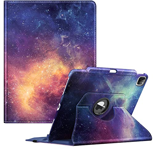 Fintie Hülle für iPad Pro 12.9 6. Gen 2022/iPad Pro 12.9 2021/2020/2018 | Schutzhülle mit Stifthalter, 360 Grad drehbarem Ständer, Auto Schlaf/Wach Funktion, Die Galaxie