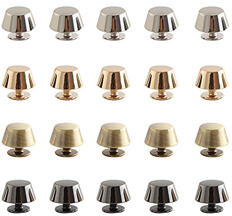 Zasvec Taschenfüße 40 Stück Taschenfüße zum Schrauben Bodennägel für Taschen Standfüße Flachkopf Nieten Legierung Cone Studs 10mmx5mm für DIY Leder Handwerk Handtasche Machen 4 Farben
