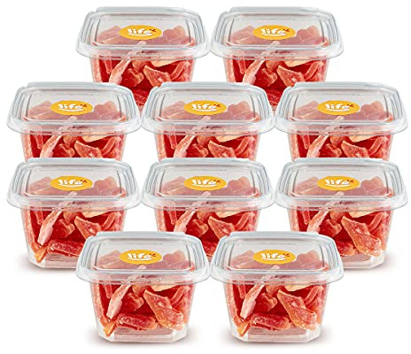 Life Papaya Disidratata, 10 confezioni x 200 g , Frutta Essiccata, Frutta Esotica Disidratata In Pratica Vaschetta Richiudibile, Snack Sano