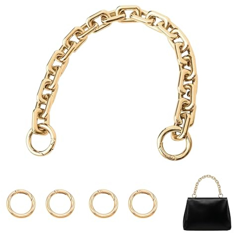 Niaciswe Kurze Metallkette Trageriemen - Taschenkette Gold für Handtasche, Schulterriemen für Taschen, Taschenriemen, Schultergurt, Dekoration (1 Stück)