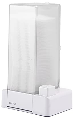 Distributeur Automatique de Coton - Support Carré Avec Boîte de Rangement Amovible - Anti-poussière, Réutilisable - Blanc
