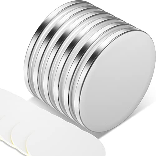 MIN CI 6 Stück NeodymMagnet ExtraStark, 30x2mm Selbstklebend Magnete, Groß Starke Magnete für Magnettafel Kühlschrank, Rund Flach Kleine Küche Whiteboard
