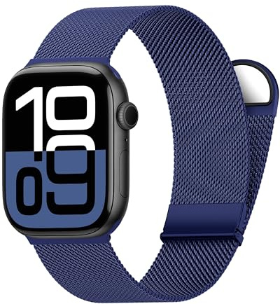 Higgs Bracelet Milanais Compatible avec Bracelets Apple Watch Femme Homme | 44/45/42/46/49mm Bracelet Maille D'acier Inoxydable avec Fermoir Magnétique pour Serie 11 10 9 8 Se 7 6 5 4 Ultra 3 2 1