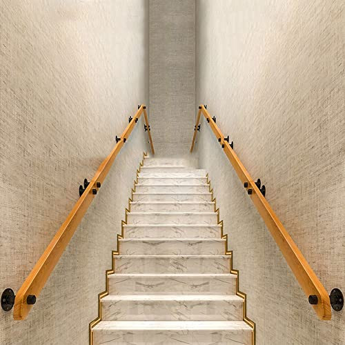 XFAK Holzgeländer 30cm-120cm Wandhandlauf Stabiler Treppenhandlauf Für Foyer Treppengeländer Brüstung Wandhalterung Veranda Villa Lofts (Size : 100CM/3.3FT)