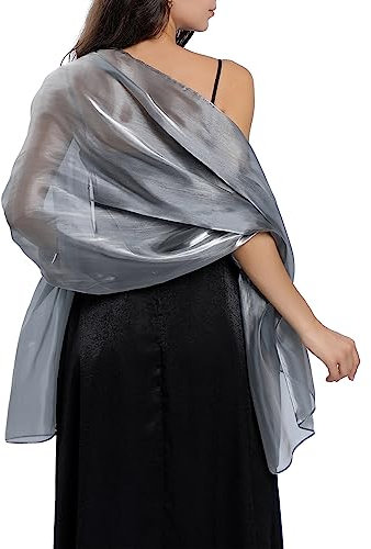 Ladiery Seide Schals und Wraps für Abendkleider Frauen Sheer Soft Brautjungfer Hochzeit Shawl Party Organza Stole
