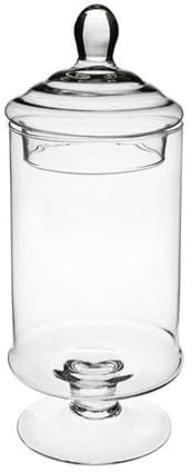 Generico Ciotola vaso contenitore per confettata in vetro con coperchio 34x12 cm