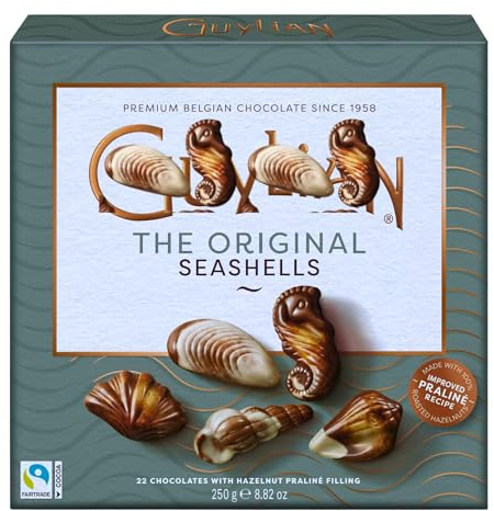 Guy Lian Milk Chocolate Seashells - 22 Premium Belgian Chocolate Sea Shellsmilk Chocolate Pralines 250g - Chocolate Gift - Mothers Day Gifts - Valentine Chocolates Gift Box