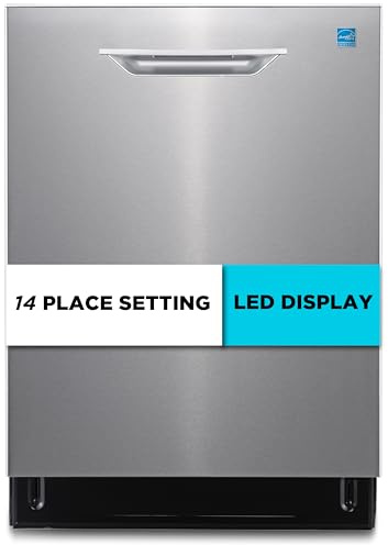 BLACK+DECKER 24 Designer Series Built-In Dishwasher, 14-Place Setting Capacity with Stainless Steel Tub, 6 Wash Programs and Smart Wash System, Low Noise, ENERGY STAR Certified, BDW400MS
