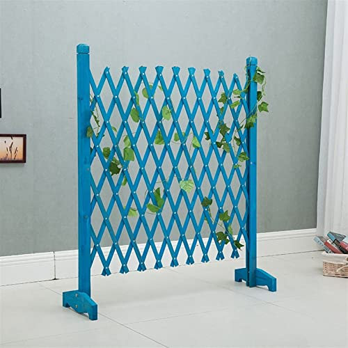 Spalier aus Sichtschutzstreifen für Zäune – Pflanzengitter aus Holz, Faltbarer Babyzaun, Sichtschutzzaun für den Garten, verstellbares flaches dekoratives Geländer, (blau 170 x 70 cm)