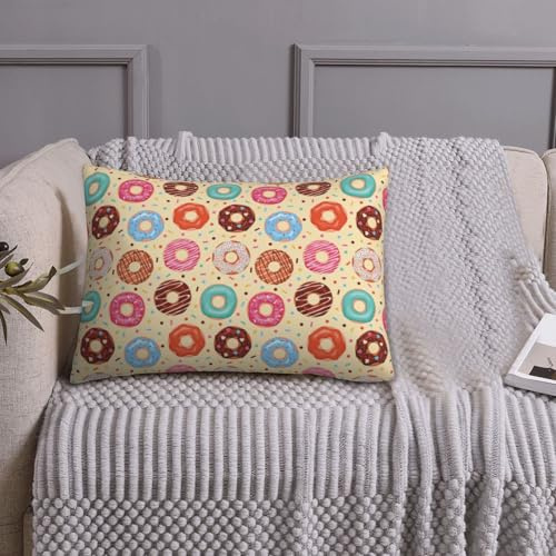 VOSERY Federa per cuscino di dimensioni standard, stampa a ciambella, n. 9040, super morbida, con cerniera, traspirante, resistente alle pieghe e alle macchie, 50,8 x 66 cm