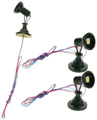 STOBOK 3stücke Modellbahn-Scheinwerfer Für Eisenbahnlandschaft Diorama-zubehör Sandgarten-Ausstattung Miniatur-straßenlaternen Modelleisenbahn-Lichter Hängelampen Für Modelle Deko-beleuch