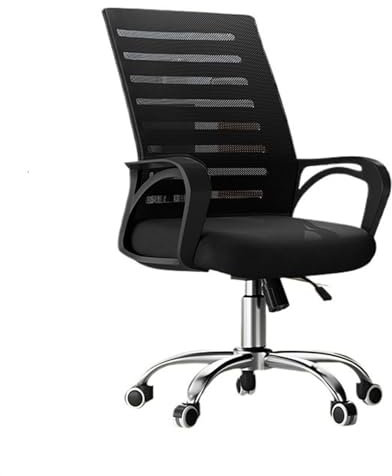 Shihan-2015 Sillas de Oficina Silla de Oficina Silla de Escritorio ergonómica con Ruedas y Respaldo de Malla a Rayas Silla operativa giratoria Silla de Escritorio(Negro)