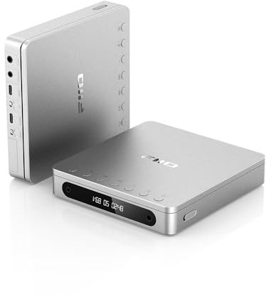FiiO DM13 Lecteur CD stéréo portable multifonction avec batterie longue durée, prend en charge la déchirure USB, sorties optiques/coaxiales/3,5 mm/4,4 mm (Bluetooth argenté)