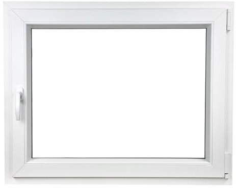 ALUCON Fenster 1000x800 mm – Kunststofffenster 100x80 cm – Flügelfenster Innen Weiß/Außen Weiß – DIN Rechts