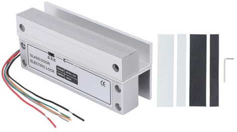 Cerradura Eléctrica para Puerta de Vidrio, de Control de Acceso a Prueba de Fallas con Señal de Retroalimentación Motorizada de 12 V, Cerradura Eléctrica de Puerta de Aleación de