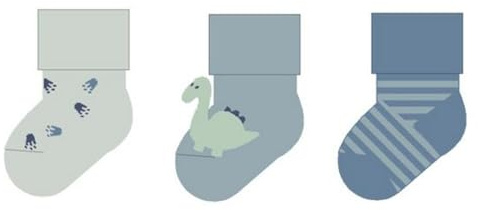 Sterntaler Erstlingssocken 3er Pack Jungen – Baby Socken Dino mit Umschlag und Innenfrottee – hoher Baumwollanteil – Neugeborenen Söckchen – graublau, Gr. 0