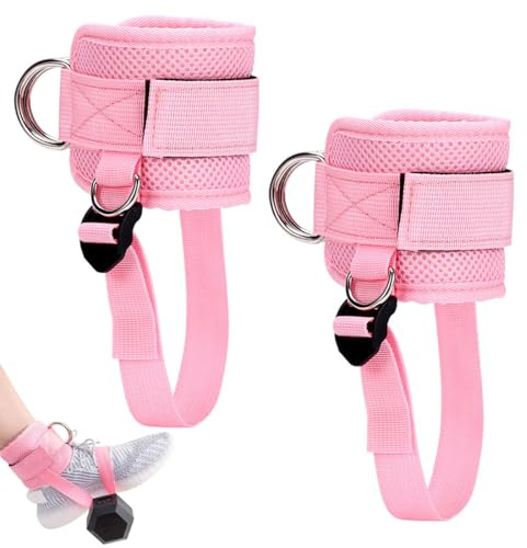 JAWUZ 2 Stück Kickbacks fußschlaufe mit D-Ringen, Fußmanschetten kabelzug, Ankle straps gym, Fitness zubehör