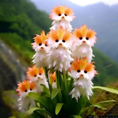 Roadoor Cat Face Orchidées Samen Selthènes Orchidées Mehrjährige Blumen Samen Nicht-Gvo Duft Orchidées Samen Anziehen Kolibriden Schmetterlinge für Innenbalkon Garten im Freien C 200 pièces