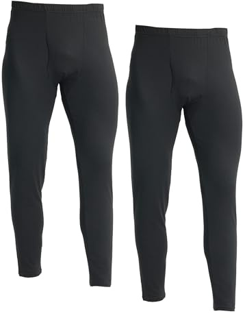 LNFINTDO 2-pack långa kalsonger män termobyxor vinter skidunderkläder män varma ultramjuka underkläder leggings för hemmet, svart, L