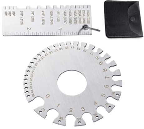Nixiara Wire Gauge Measuring Tool - Wire Size Gauge Tool with Double-Sided Scale | High Strength Portable Ruler for Fabrication Metalworking Woodworking Automotive
