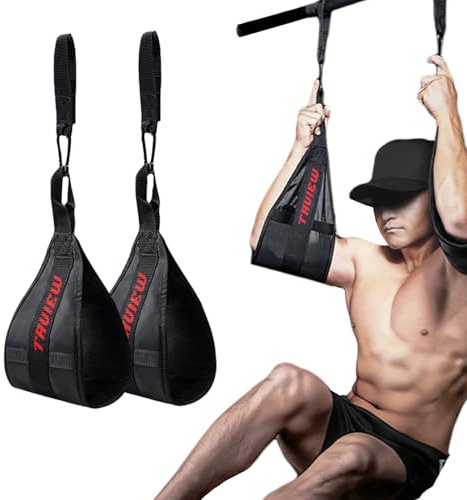 Imbracatura addominale portatile per barra di trazione, sollevamento gambe sospese, fitness (nero, 1 paio)