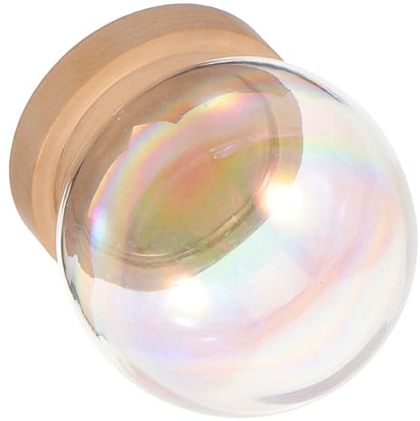 ULTECHNOVO Cúpula de Vidrio Adecuado para Decoración de Mesa para Manualidades Diy Diseño Práctico y Artesanía Fina con Base de Madera y Flores Preservadas
