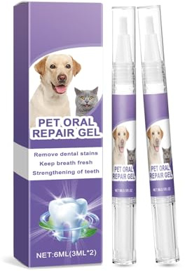 GNAUMORE Pet Oral Repair Gel, Lápiz Limpieza para Mascotas Cepillo,Gel Restaurador Oral para Mascotas,2 Unidades Cepillo De Dientes Mascota,Bolígrafo De Cepillos Dientes Paras Mascota