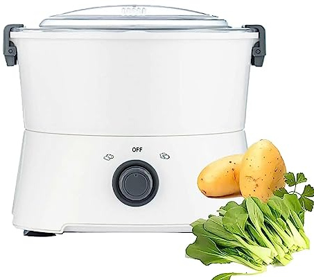Pelapatate elettrico, completamente automatico, funzionamento One Touch, con lama e cestino, capacità fino a 800 g di patate, frutta e verdura pelapatate per carote, pastinaca, barbabietole e altro