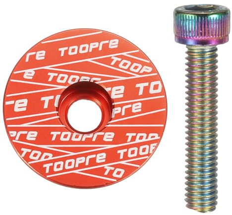QUARKZMAN 1 1/4 OD Copertura Superiore Attacco Manubrio Bicicletta Testa Serie in Lega di Alluminio con Bullone M6 Colori Arcobaleno per Mountain Bike Strada MTB, Rosso
