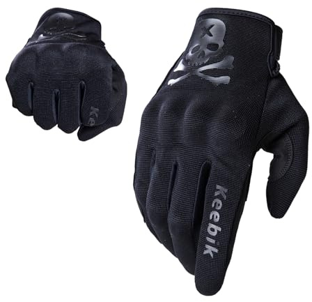 Keebik Motorcycle Gloves for Men/Women, Touchscreen Dirt Bike Gloves with Shell, Anti-Slip for Motorbike, Riding, Racing, Dirt Bike, ATV, UTV, Motocross, BMX