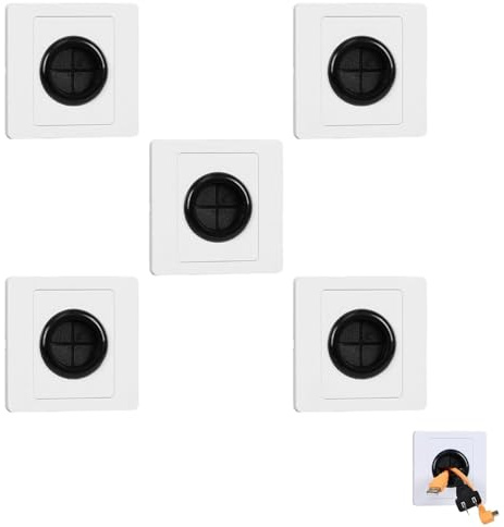 5 pièces Cache-câbles Mural avec Trou de Sortie Plaque Aveugle avec Coussinet Caoutchouc Gestionnaire de Câbles pour Tv Murale Passe-câbles pour Fils et Cordons Installation 8.7 * 9cm