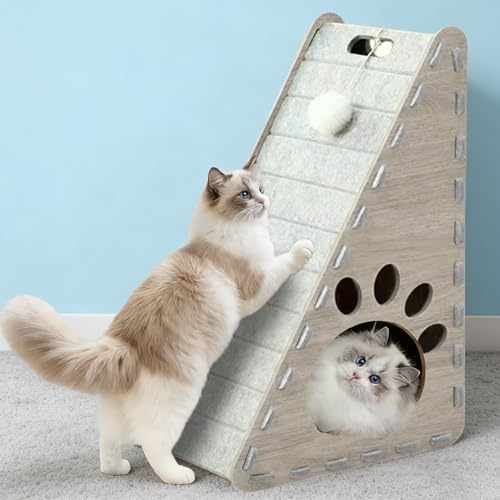 Grattoir pour Chat Trois en Un, Grand Grattoir pour Chat, pour Que Les Chats Puissent Se Faire Les Griffes, Jouer Et Se Reposer, Adapté Aux Murs Et Aux Coins.