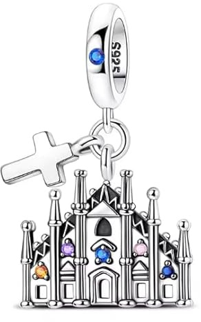 Charm cathédrale Duomo di Milano en argent 925 compatible avec les bracelets Pandora, Trollbeads, Chamilia, Biagi et de nombreux autres bracelets à breloques britanniques.