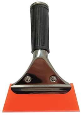 Raschietto per frigoriferi Maniglia for la pulizia del parabrezza Raschietto for il ghiaccio Tergipavimento in gomma Lama sostituibile Pala da neve Car Wraps Window Tint Tool(Orange)