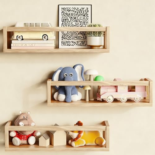 3Wandregal Kinderzimmer Regal Wand SchweberegalKinder Bücherregal (Holz)