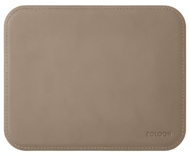 Eglooh - Herms - Mauspad aus Leder Taubengrau cm 25x20 - Mousepad für Schreibtisch und Büro, handwerkliche Nähte und abgerundeten Kanten - Made in Italy