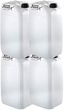 Ecostacker 25L White Plastic Stack-able Jerry Can Water Carrier (4 Pack)