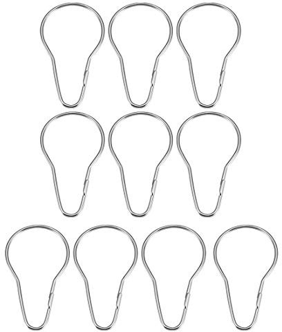 sourcing map Shower Curtain Ring Hooks Metal for Bathroom Shower Rods Curtains Liners 10pcs